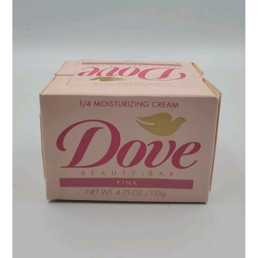 Vintage 1992 Pink Dove Beauty Bar 1/4 Moisture Lotion Two 4.75 oz Soap Bars NEW
